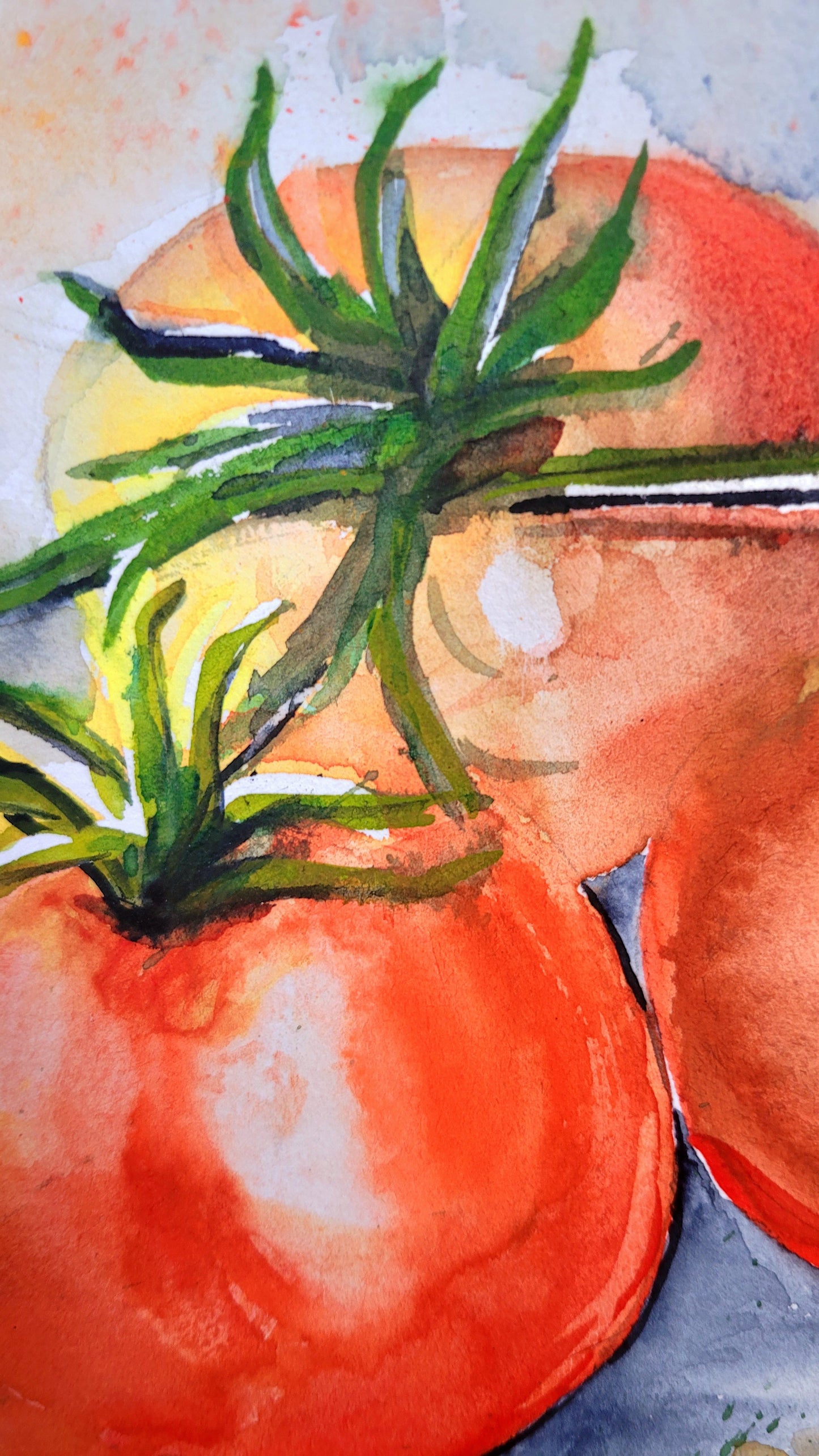 Watercolor, ´Bunch of tomatoes´, 24x32cm