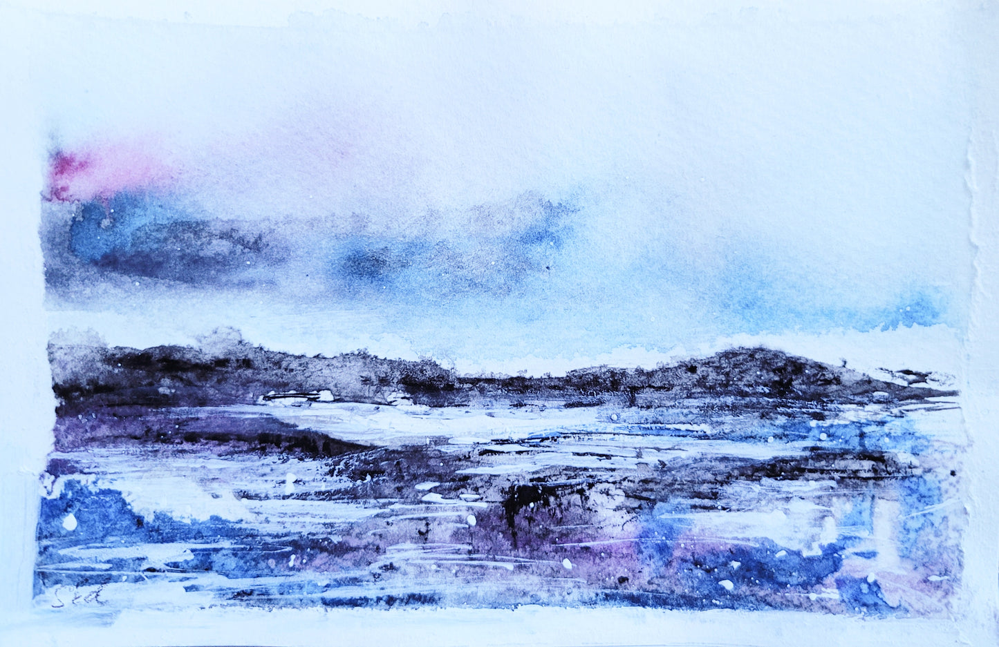 Watercolor ´Winter impression II´, 10x15cm