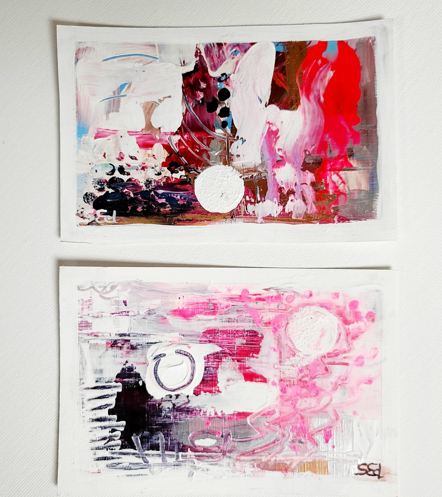 Pink landscape, Set of two, 10x15 cm