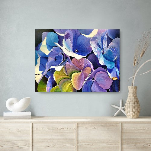 Light on blue Hydrangea, 60x80 cm