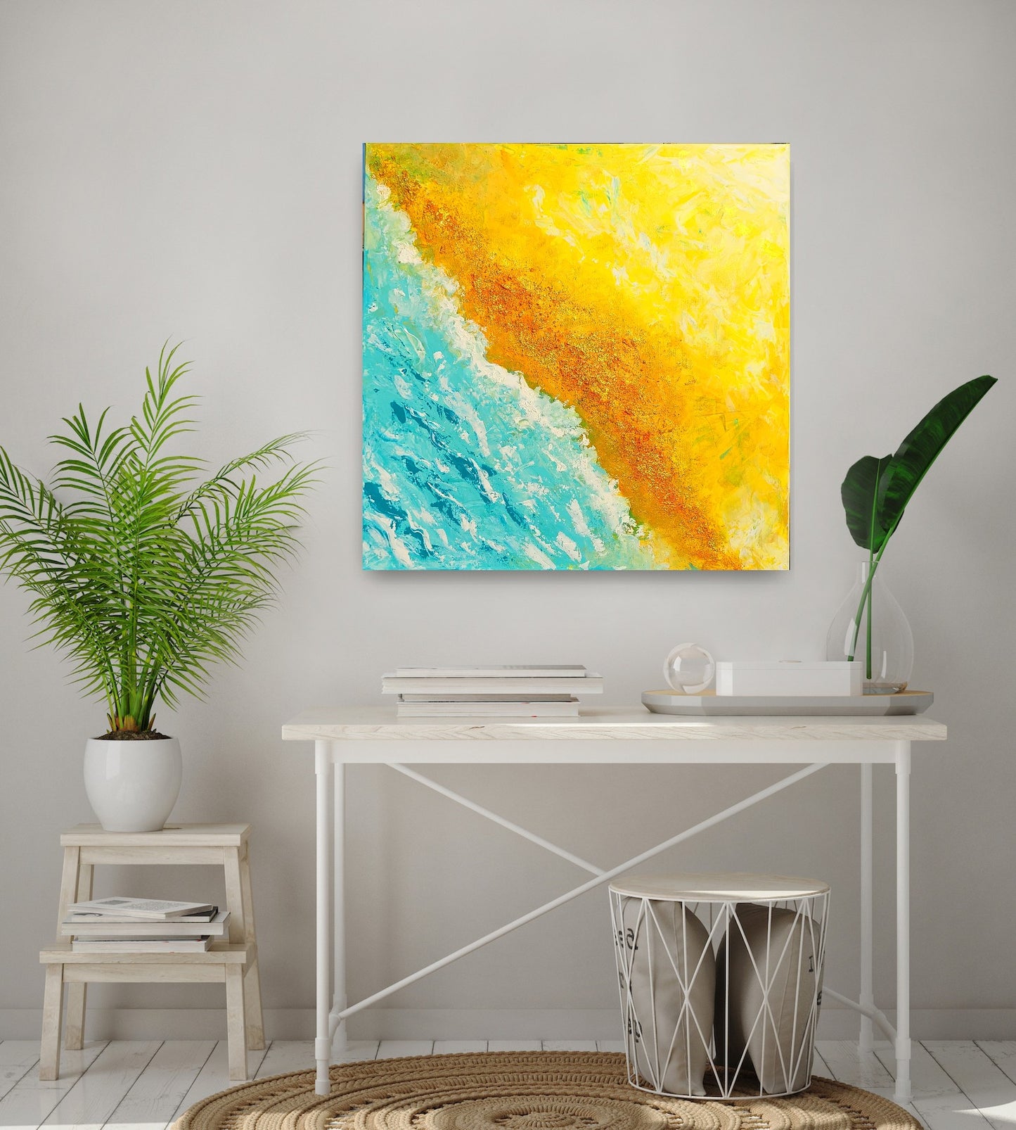 Golden beach, 90x90x4 cm