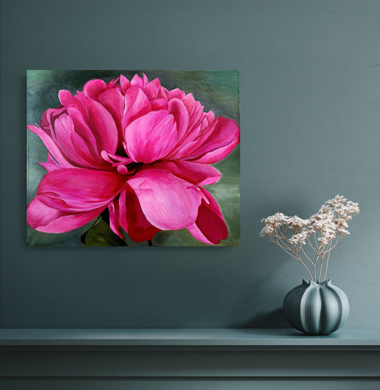 Pink peony, 50x60cm