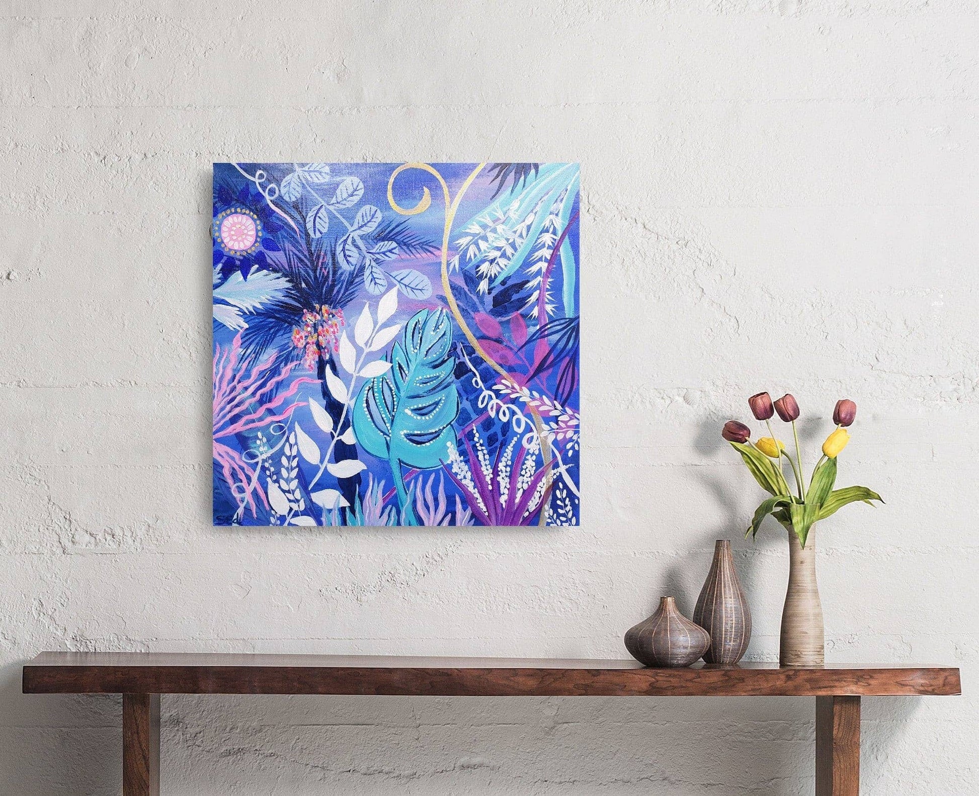 Blue jungle I, 40x40 cm