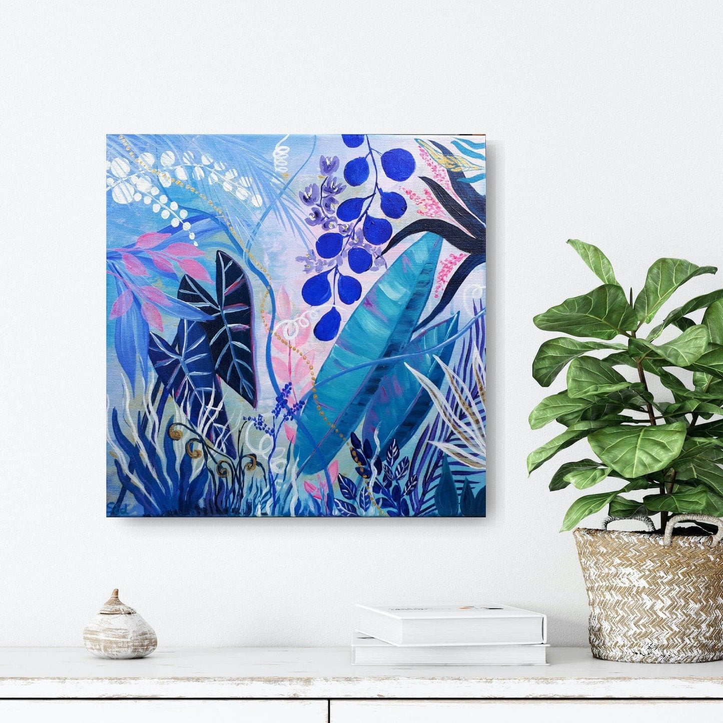 Blue jungle II, 40x40 cm Kunst & Unterhaltung sylviaeder-art