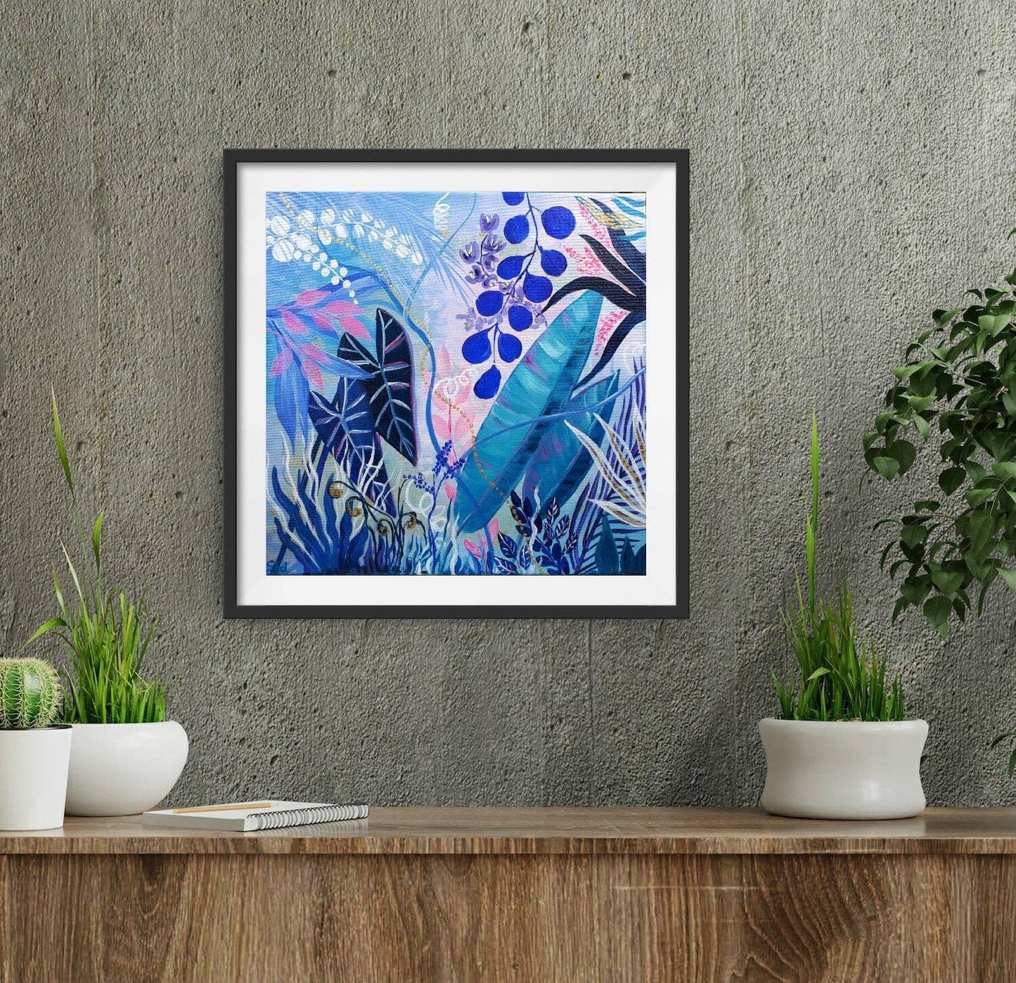 Blue jungle II, 40x40 cm Kunst & Unterhaltung sylviaeder-art