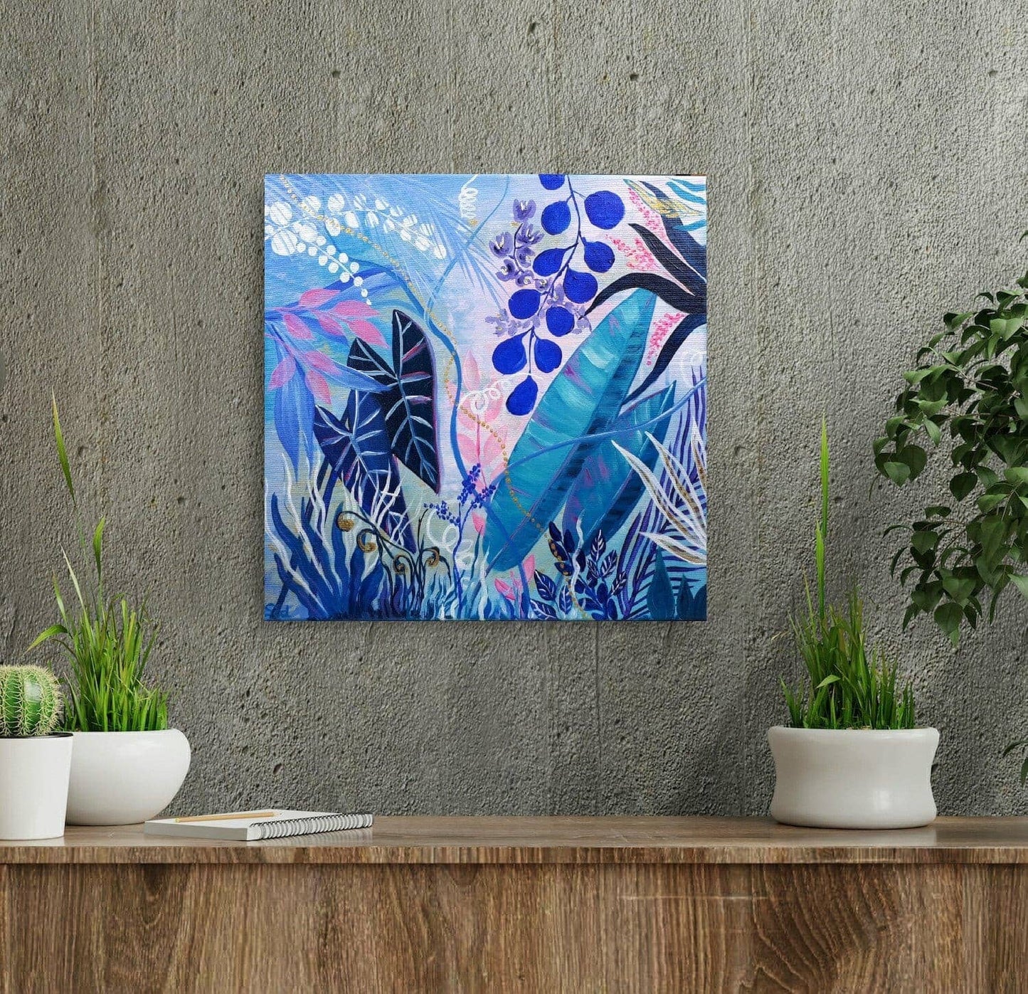 Blue jungle II, 40x40 cm Kunst & Unterhaltung sylviaeder-art