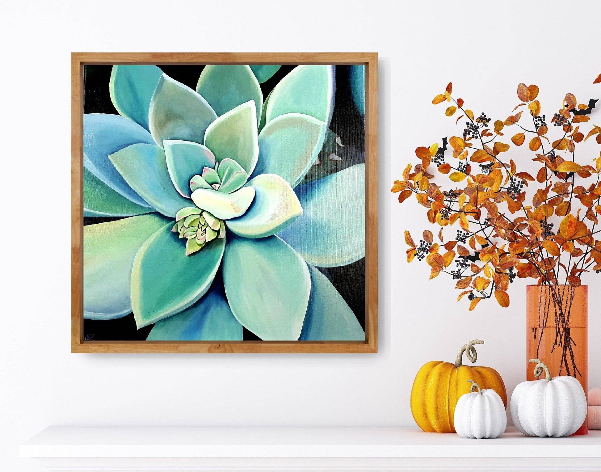 Succulent greengrey, 50x50 cm Kunst & Unterhaltung sylviaeder.art