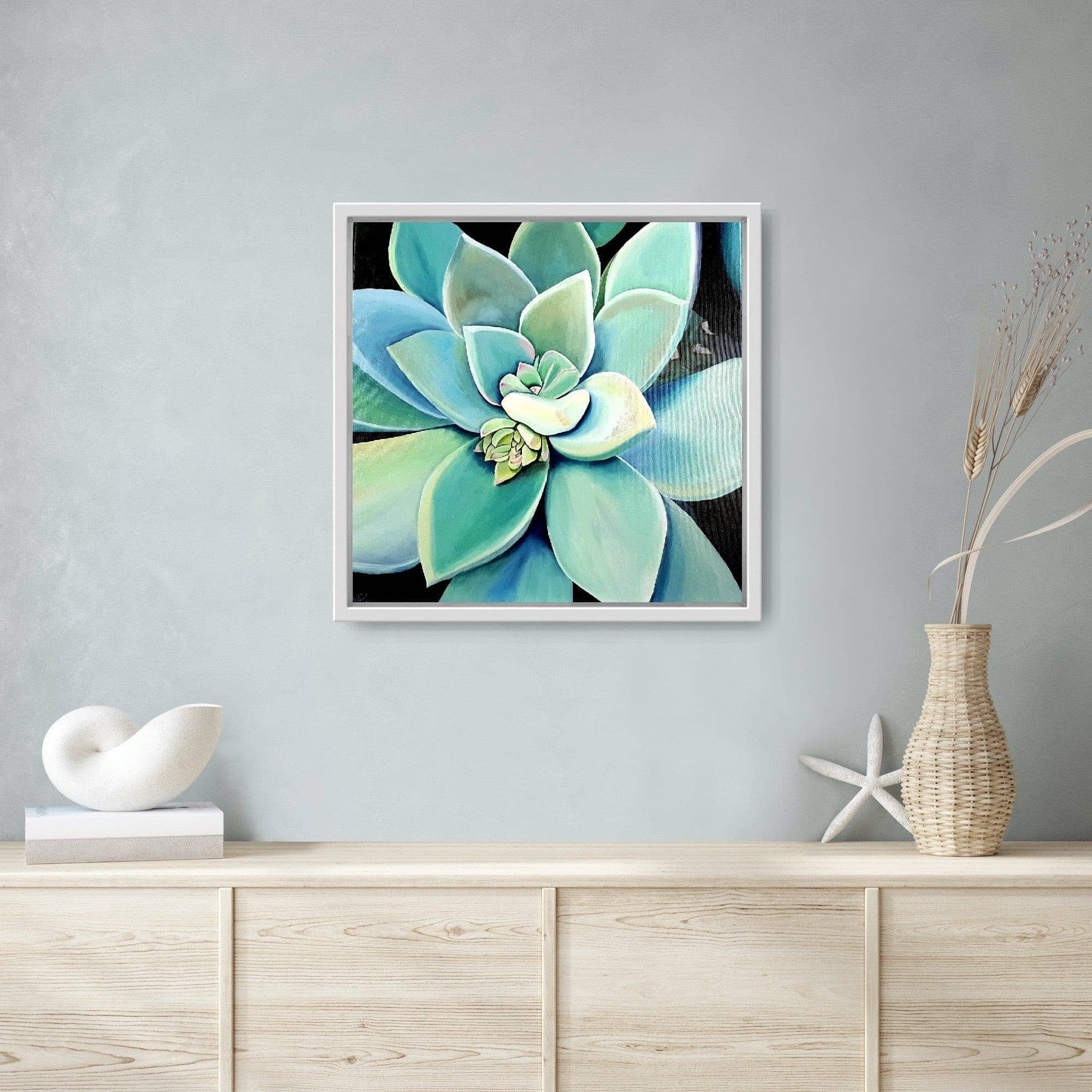 Succulent greengrey, 50x50 cm Kunst & Unterhaltung sylviaeder.art